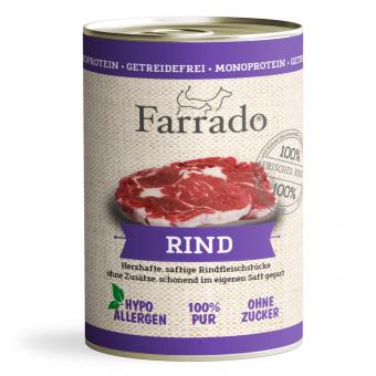 Farrado aliments humides bœuf PUR 400g - 100% monoprotéine Boîtes 400g